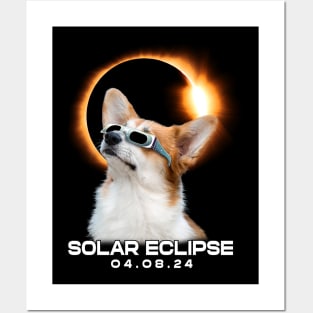 Corgi Eclipse Expedition: Stylish Tee Featuring Cute Welsh Corgis Posters and Art